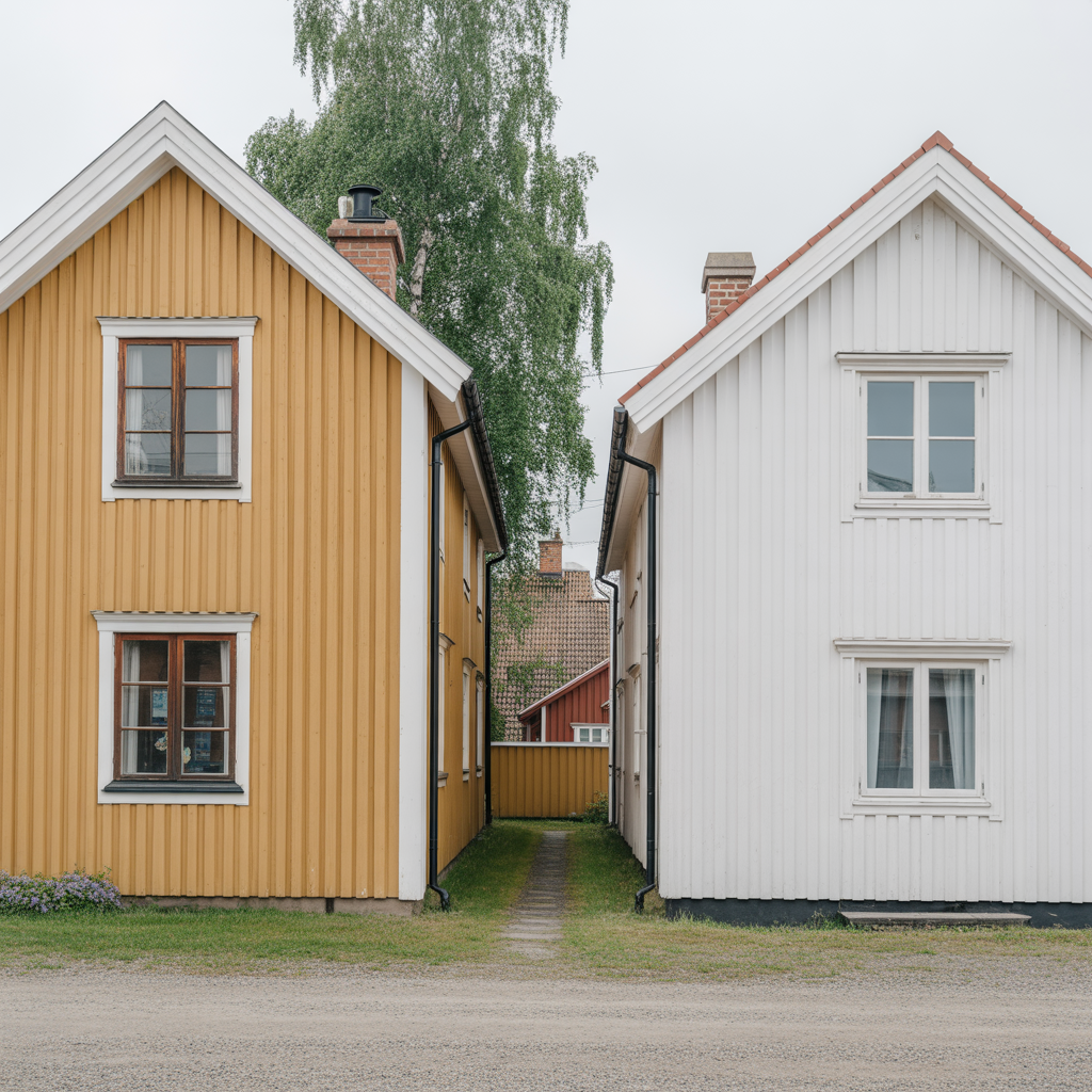 linoljefarg eller akrylat pa fasad jamforelse och val